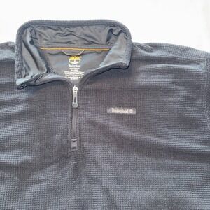 Timberland Waffle Knit Men's 3 XL Black Quarter Zip Pullover